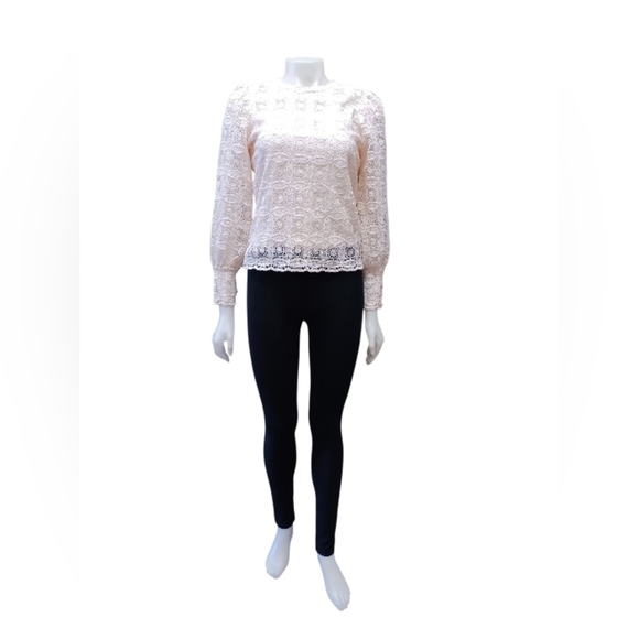 Ricki’s NWT Lace Puff Long Sleeve Top Creme Lacey Size XS - Picture 2 of 11